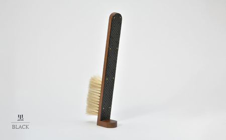 STAND BRUSH ／ 印伝・黒　紫　赤 ブラシ 卓上ブラシ 洋服ブラシ 馬毛 工芸品 日本製 墨田区 東京 黒