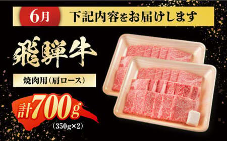 【4回定期便】 特選 飛騨牛 肩ロース リブロースステーキ 計2.6kg / 白川町 / 浅井商店[AWBJ011]