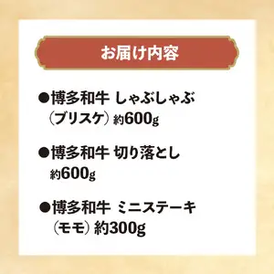 博多和牛 しゃぶしゃぶ＆切り落とし＆ミニステーキ Bセット 072-251