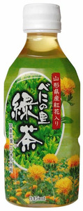 山形のご当地 緑茶 345ml×24本セット（1ケース）山形県産紅花入り「べにの里 緑茶」ペットボトル  1箱 備蓄 常備 まとめ買い 箱買い ケース買い 国内製造 丸菱食品　012-G-MB002