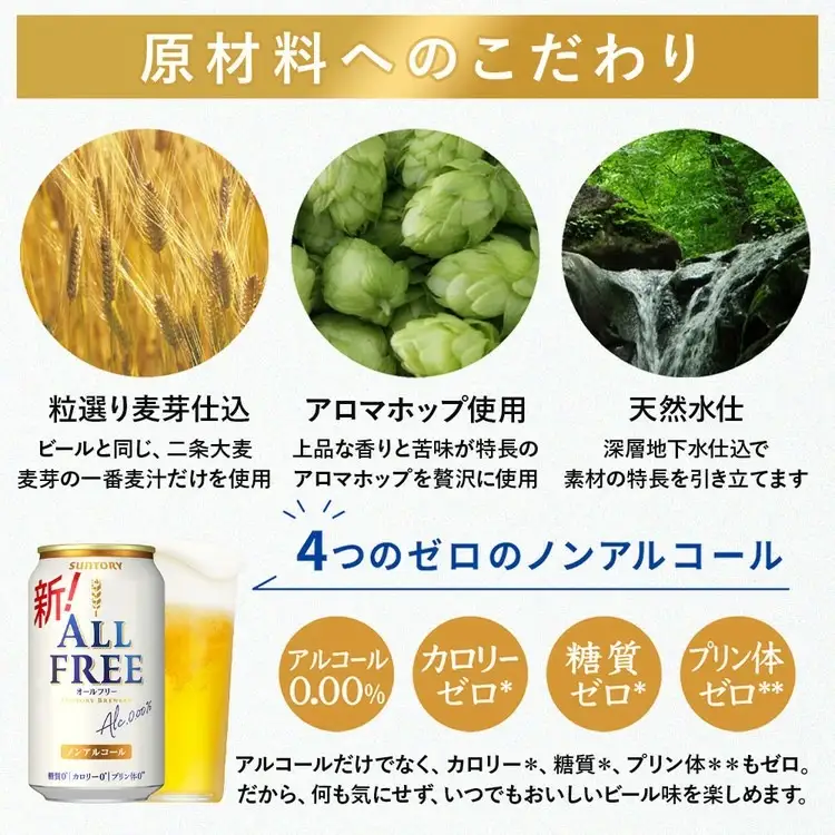 【2箱セット】サントリー　オールフリー（350ml×24本）×2箱（萩原酒店）