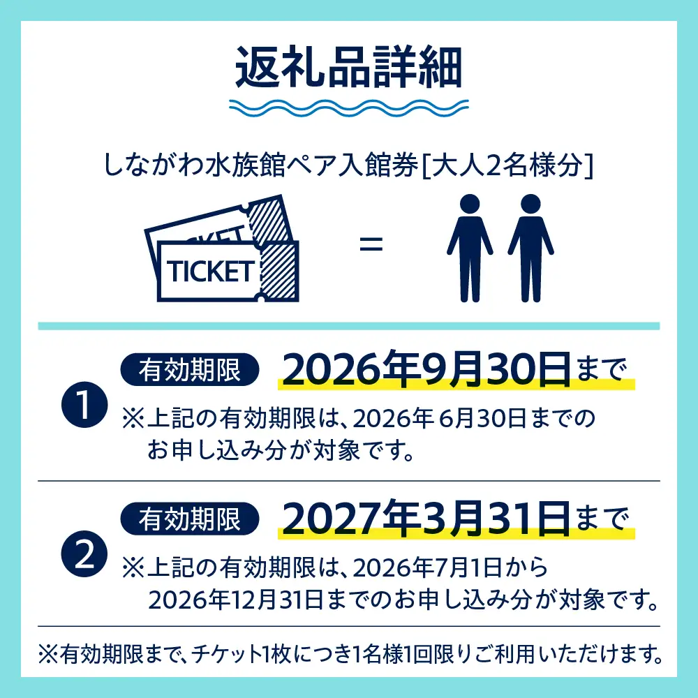しながわ水族館ペア入館券