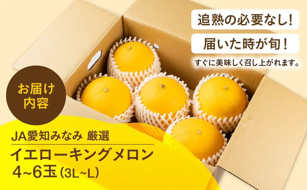 【ふるなびWEEK対象】【先行予約】イエローキングメロン 4～6玉 メロン 