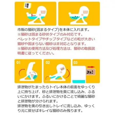 掃除が簡単 SunRuck 半自動猫用トイレ SR-ACT01-BE ベージュ_ ペット用品  _【1592041】