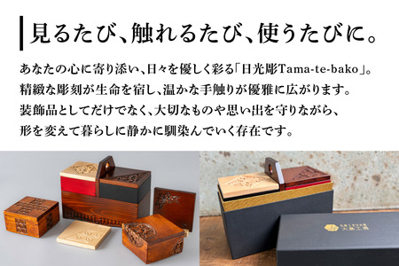 伝統工芸日光彫 Tama-te-bako雅 コースター 小物入れ [0602]