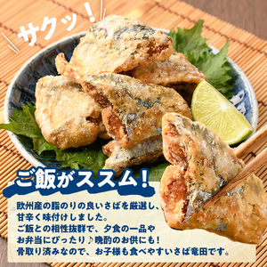 ＜訳あり＞ 揚げるだけ！ さば 竜田揚げ (約210g×1袋)  小分け 鯖 さば 骨とり 骨なし 骨取り済 カット済 簡単 フライ 魚 冷凍 お弁当 おかず 【AW-68】【丸正水産】