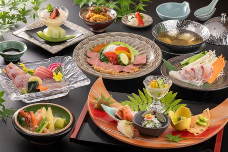 宿泊券 温泉 源泉かけ流し露天風呂付:スタンダード離れ和洋室 四季の里山 会席プラン 1泊2食付き ペア宿泊券 [そのぎ茶温泉 長崎県 東彼杵町 hs42bag280000]