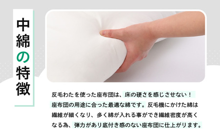 床の硬さを感じにくい「反毛わた」ヌード座布団（銘仙判55cm×59cm）3枚組 [A-20409]