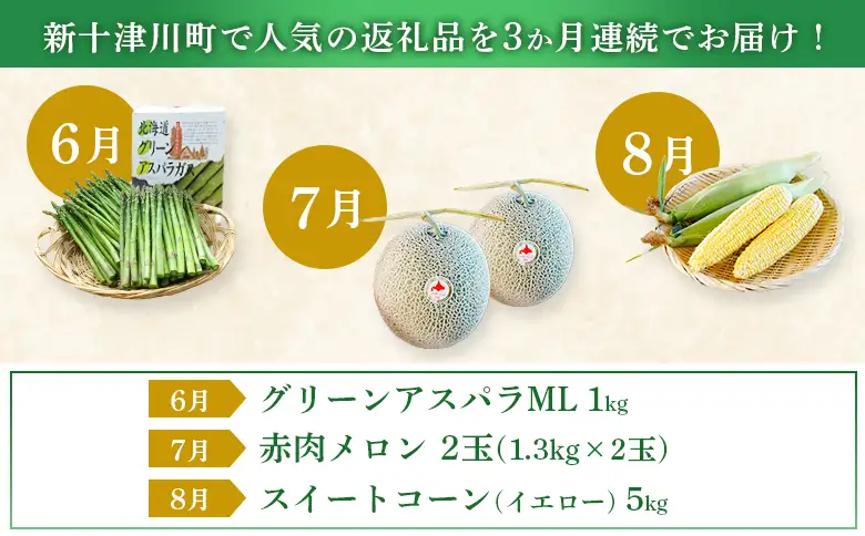 【新十津川町】夏の味覚定期便セット【1203002】