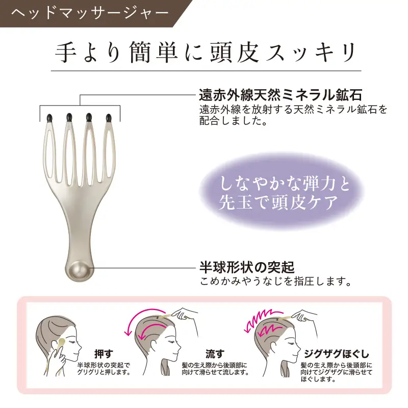 天然毛ヘアブラシ・シャンプーブラシ・ヘッド/ヘアケア4点つめ合わせ - 4点入りヘアケアの福袋！