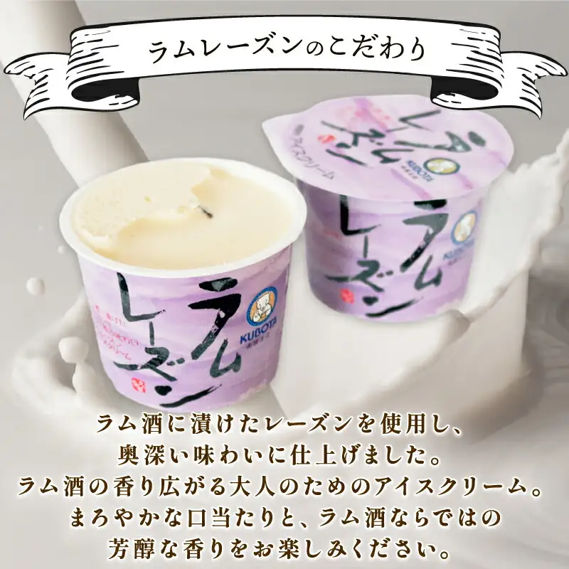 ＼久保田食品 アイス／ ラムレーズンアイスクリーム12個