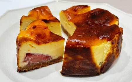 ケーキ バスクチーズケーキ ホール 直径12cm わっぱ入り 季節のフルーツコンポート入り 冷凍 島根県松江市/Kenasun[ALHF001] ケーキ ケーキ