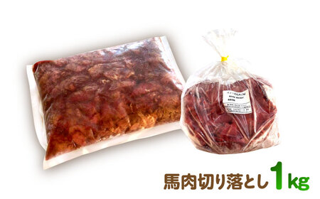 詰め合わせ 国内加工 ペット用 馬肉 切り落とし 1kg ペット用 馬刺しジャーキー 100g(50g×2)  ペットフード 馬肉 [AYCT012]