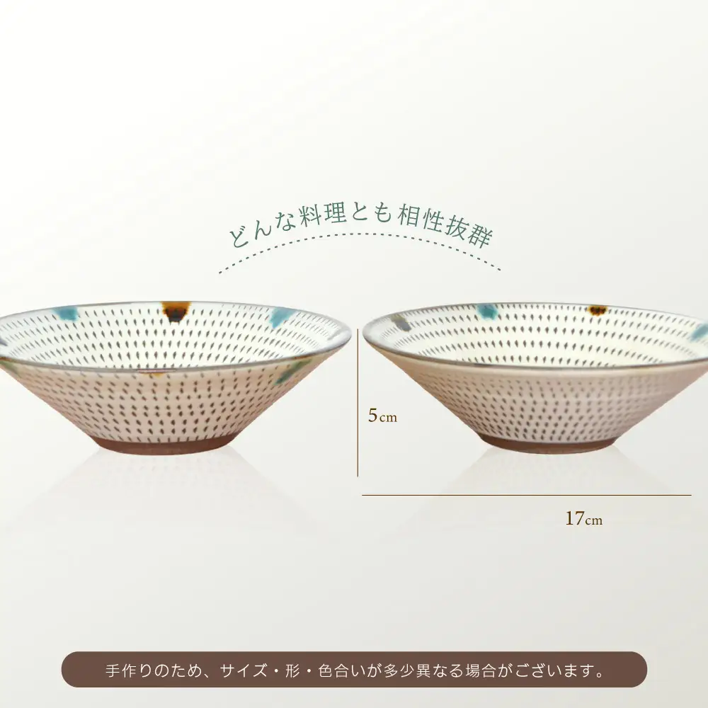 【小石原焼　まるた窯】深鉢2枚セット（三彩） C16