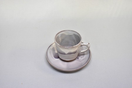 萩焼 萩むらさきコーヒーカップ (角)