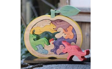 木工 おもちゃ 萩だいだい 十二支 専用飾り台付 工芸品