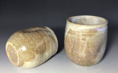 萩焼 夫婦 湯呑 知明作