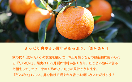 自家製ポン酢やサワーにおすすめ だいだい（橙）の手搾り果汁1L(業務用)  [保存料不使用10000円 ワンストップオンライン] TF0819-P00074