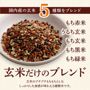 【隔月3回　定期便】国内産 五種玄氣米 250g×6個 1500g×3回_国内産 五種玄氣米 250g×6個 お届け回数 3回 玄米 ブレンド 雑穀米 もち赤米 うるち玄米 もち玄米 もち黒米 もち緑米 プチプチ もちもち 混ぜて炊くだけ 冷めても美味しい 主食 おにぎり 弁当 食卓 華やか 福岡県 久留米市 送料無料 〔Tk025〕