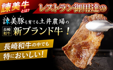 【お中元対応可】【特Aのブランド米で育てた】諫美牛 肩ロースステーキ 400g(200g×2) / 牛肉 ぎゅうにく 和牛 肉 焼肉 国産 ロース ろーす ステーキ すてーき / 諫早市 / 株式会社土井農場 [AHAD099]