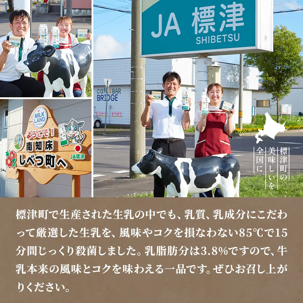 しべつ牛乳1L×4本 北海道 パックミルク 美味しい【配送不可地域：離島】【AE002】