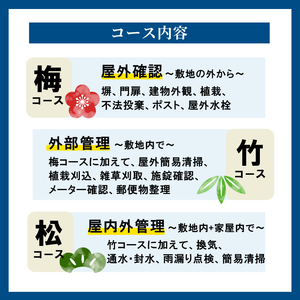 空き家管理 年4回 竹コース 空き家 管理 大阪府 松原市