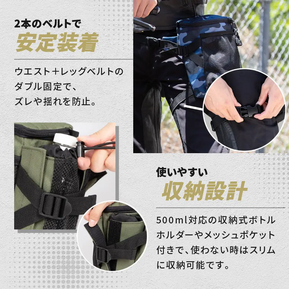 【デグナー】ホルスターバッグ [NB-203]  ＜マリンカモ＞｜京都 バイクギア 人気ブランド レザーアイテム バイク