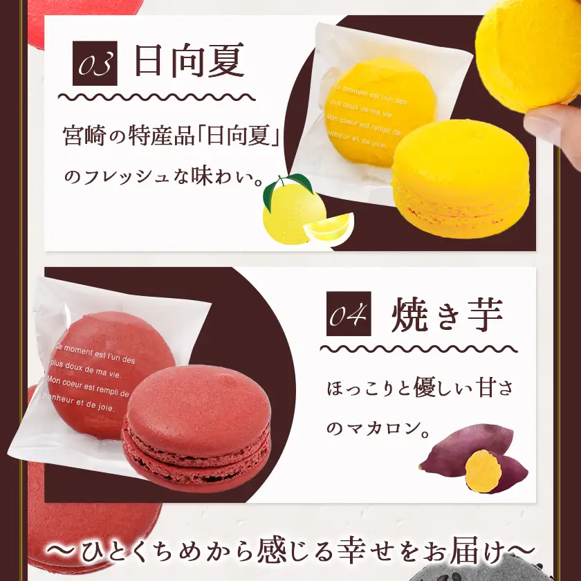 静マカロン 四季彩りセレクト 6種6個入≪みやこんじょ特急便≫〔LE-C209-Q〕_(都城市) スイーツ さくら いちご 日向夏 焼き芋 黒ごま ショコラ マカロン