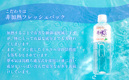 ミネラルウォーター夢水氣（500ml×24本）2セット 天然アルカリイオン水 NABI008