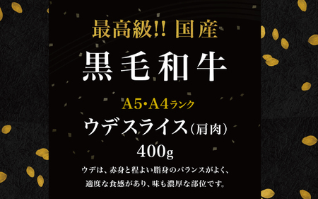 黒毛和牛 ウデスライス 400g（400g×1袋）