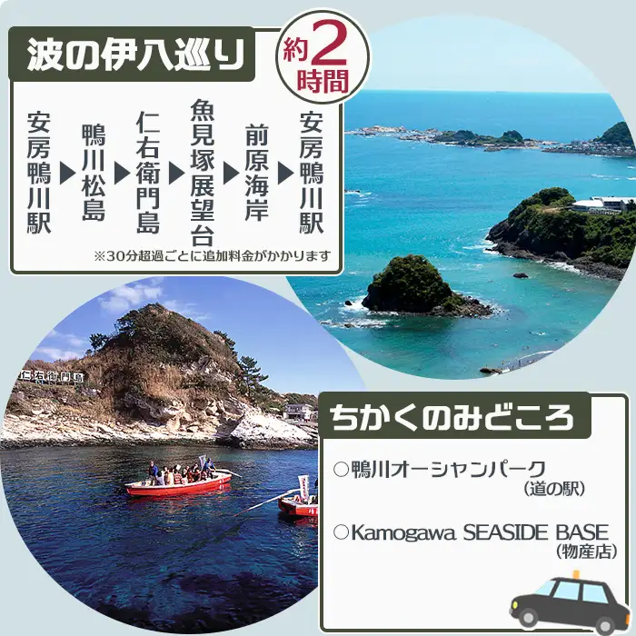 【千葉県鴨川市】観光タクシー貸切利用券 ２時間（定員４名／１台）　[0054-0004]