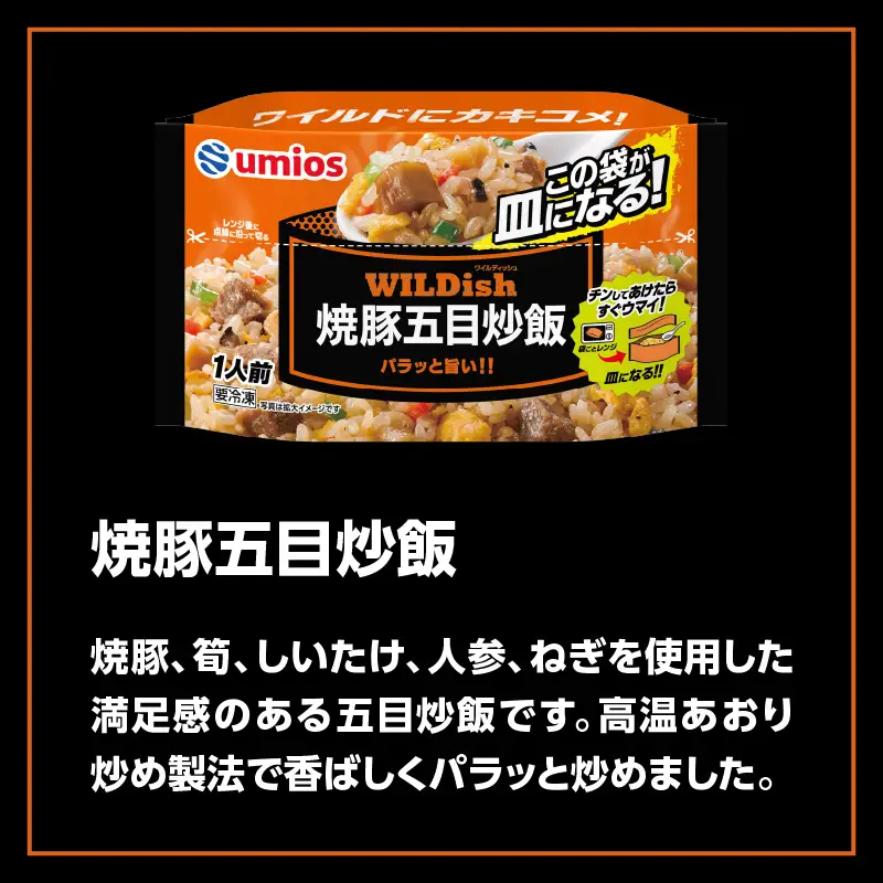 Umios 冷凍食品 WILDish 焼豚五目炒飯 １人前×16個入り 045-007