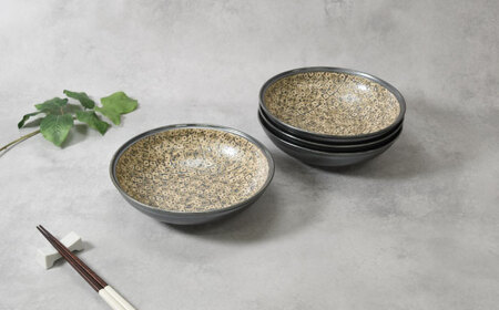 【美濃焼】シーズ seeds リム型 7.0鉢 4枚セット【カネ定製陶】　うつわ プレート 大皿[MEI111]