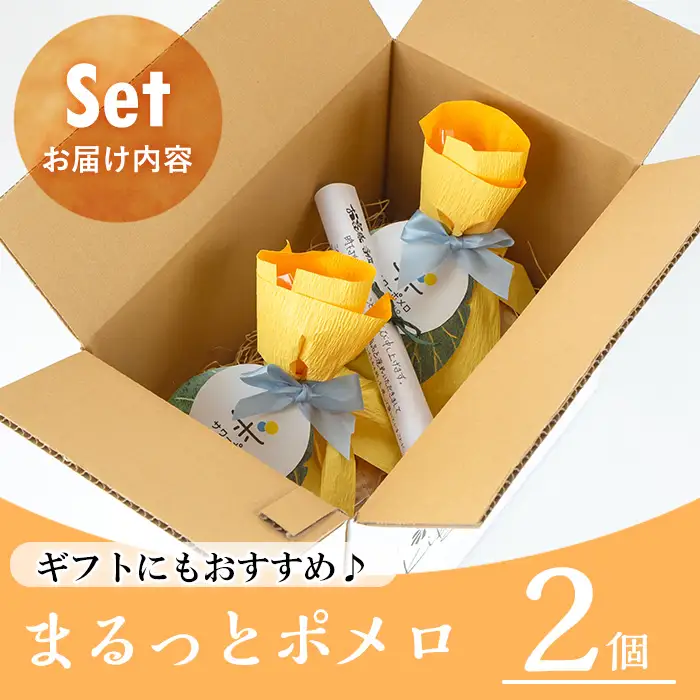 【お中元】 まるっとポメロ 2個（約380g×2個）一層一層丁寧に焼き上げた オリジナル バウムクーヘン！鹿児島県産 サワーポメロ を使用した スイーツ！【00-014-07-R8OC】