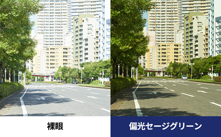 跳ね上げ式/「偏光」前掛けサングラス　スッキリとシャープな印象のスクエアタイプ　「BV-28」　レンズカラー：(7)偏光セージグリーン
