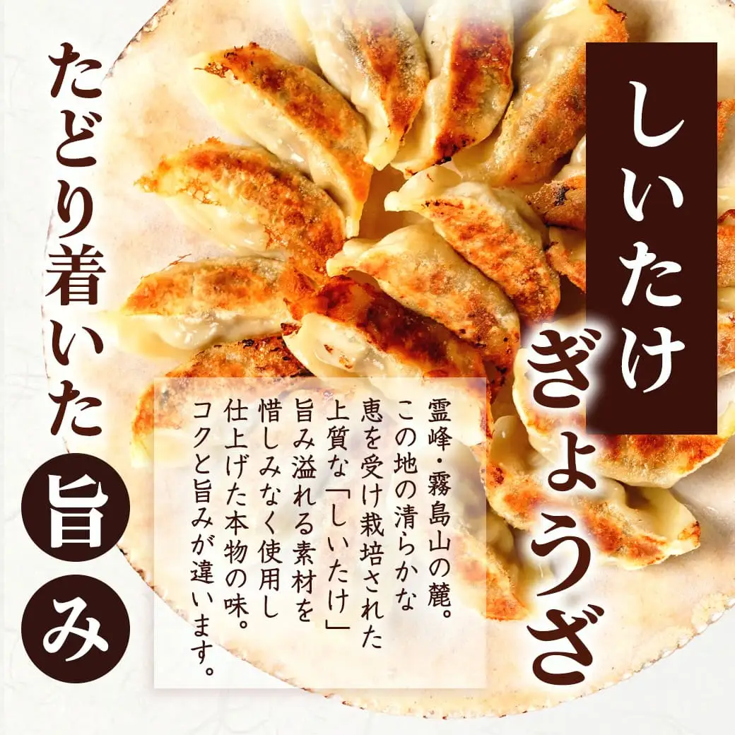 しいたけ屋さんの旨ぎょうざ〔AA-M101〕_(都城市)  ぎょうざ 旨餃子 都城産 しいたけ 豚肉 20個入り×2 椎茸たっぷり 焼き餃子 蒸し餃子 揚げ餃子
