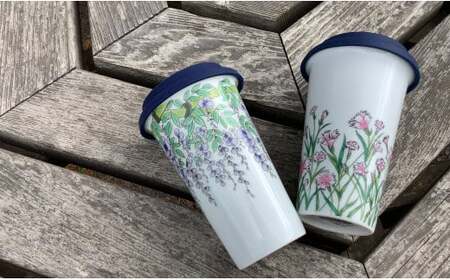 有田焼 Traveling Tumbler / Nadeshiko トラベリングタンブラー 撫子【 幸楽窯 / YUIKA Lab 】コンビニ コーヒー Mサイズ 食器 器 カップ 花 はな A14-157