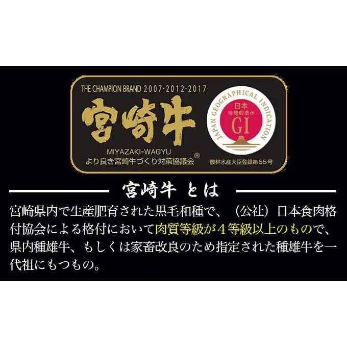 宮崎牛 モモステーキ6枚 合計600g　A４～A5等級 内閣総理大臣賞4連覇＜58-14a＞Y