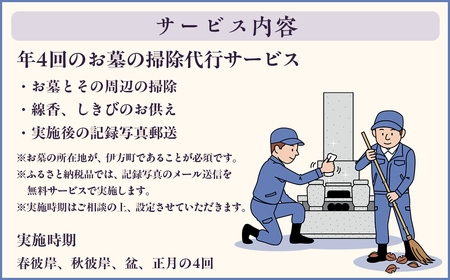 お墓の掃除代行サービス 年4回コース  IKTAA003 