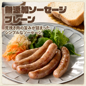 無添加ソーセージセット（2種32本入り）ウインナー プレーン バジル 詰合せ  1kg バーベキュー キャンプ パーティー 手作り フランク 食べ比べ オールポーク 豚肉100％ 天然腸 山梨県 白州 北杜市 [h038]