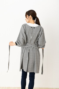 ネルリブ付グレンチェック柄2WAYかっぽう着