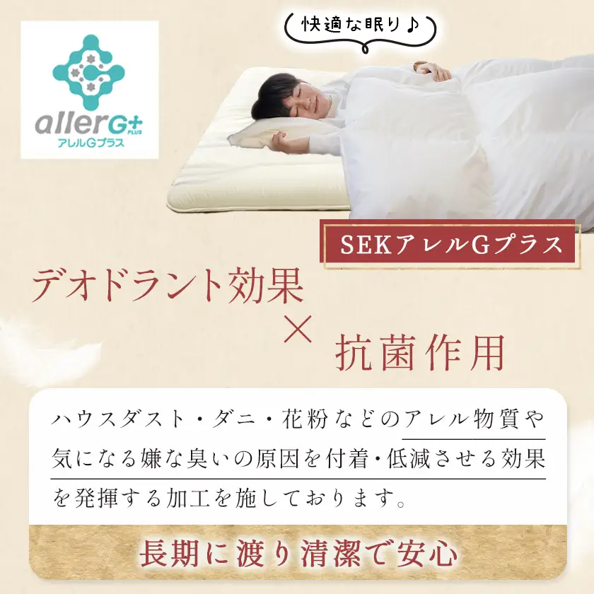 抗ウイルス加工羽毛掛ふとん ポーランド産ホワイトダック93%【Q】≪みやこんじょ快速便≫〔154-E102-R〕_(都城市) 羽毛布団 寝具 抗菌防臭加工 ダウン SEKアレルGプラス加工 日本製 掛け布団 クイーンサイズ