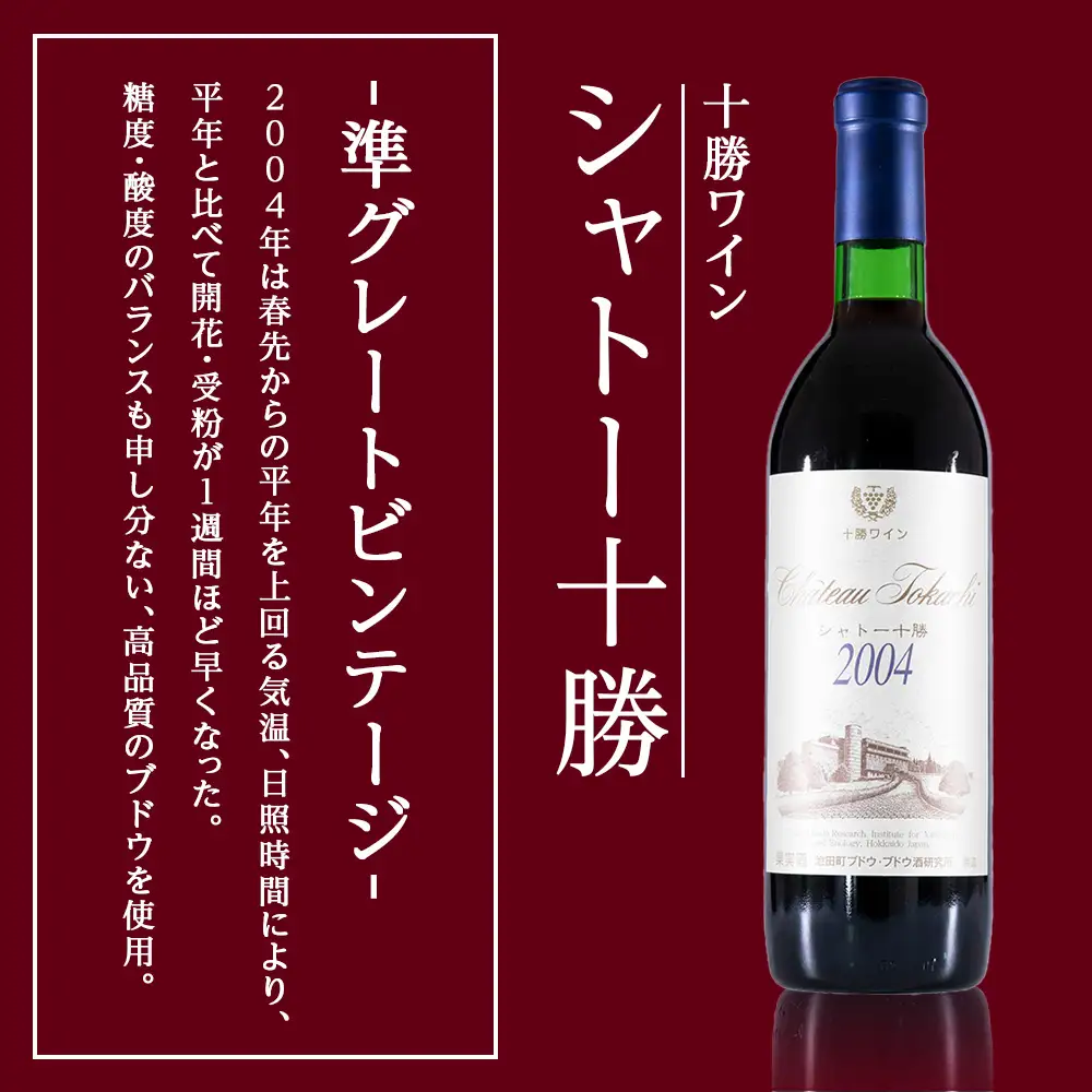 十勝ワイン シャトー十勝 2004 準グレートビンテージ 720ml 北海道池田町 ビンテージ 赤ワイン 数量限定 ヴィンテージ