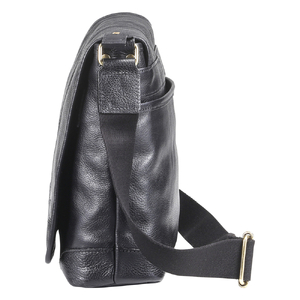 豊岡鞄　皮革横型フラップSD（ブラック）