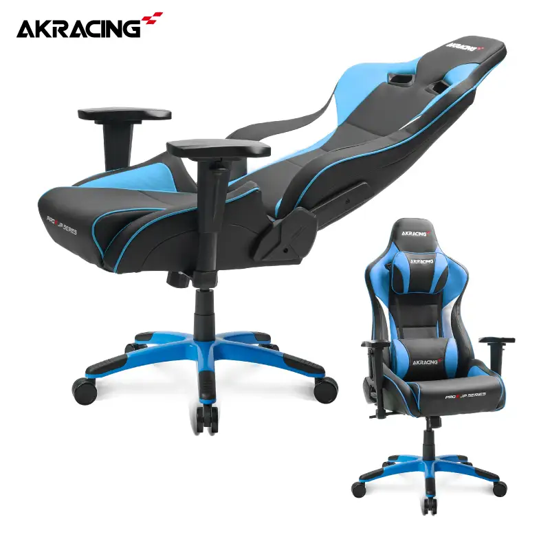 AKRacing Pro-X Gaming Chair (Blue) JP エーケーレーシング ゲーミングチェア（ヘッドレスト・ランバーサポート付き）