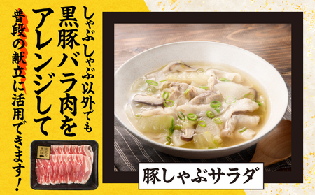 鹿児島県産 黒豚 しゃぶしゃぶ セット しゃぶだし付 （ 黒豚バラ 250g × 2P ） 500g KN054-008-03 肉 豚肉 鍋