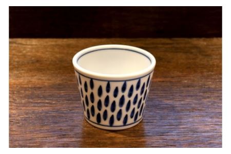 出石焼きのオリジナル蕎麦猪口2個セット（革の猪口把手付き）