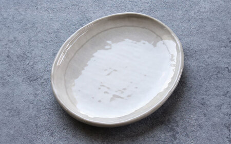 【瀬戸焼】 「舞陶館」　粉引 ケーキ皿５枚セット【松本陶器株式会社】/ 皿 食器 / 瀬戸市[BBDX003]