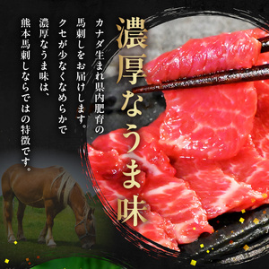 オアシス九州【熊本県内と畜】 熊本 馬刺し4種セット (赤身 100g、 霜降り100g、タテガミ100ｇ、 フタエゴ100g) _U117-0033