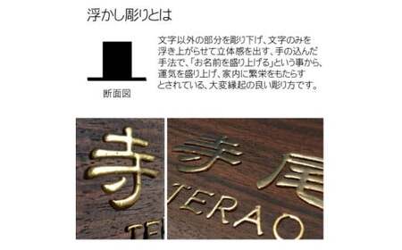 黒檀浮かし彫り表札 正方形 (1枚・18cm×18cm×3cm) ふるさと納税 福知山市 表札 黒檀 木彫り 浮かし彫 家内?栄 木工 木製品 オーダーメイド 【fc-ZG068】【天法株式会社】